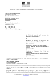 Ministère de la santé, de la jeunesse,  des sports...  Direction de l’hospitalisation et de