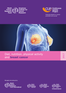 Diet, nutrition, physical activity and breast cancer 2017