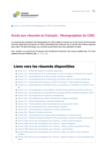 Accés aux résumés en français ­ Monographies du CIRC