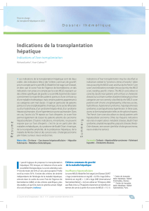 Indications de la transplantation hépatique Indications of liver transplantation »