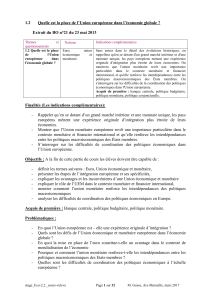 Quelle est la place de l’Union européenne dans l’économie globale ? 1.2  Extrait du BO n°21 du 23 mai 2013