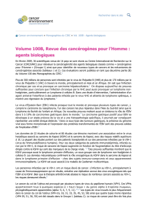Volume 100B, Revue des cancérogènes pour l'Homme : agents biologiques