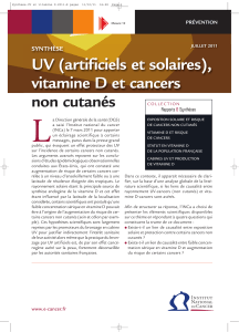 L UV (artificiels et solaires), vitamine D et cancers non cutanés