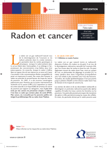 L Radon et cancer Fiches repère prévention
