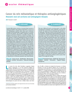 Cancer du rein métastatique et thérapies antiangiogéniques d