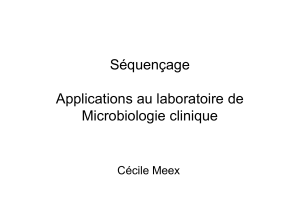 Séquençage Applications au laboratoire de Microbiologie clinique Cécile Meex
