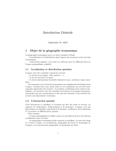 Introduction Générale 1 Objet de la géographie économique September 21, 2013