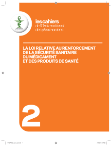 2 les cahiers de l’Ordre national des pharmaciens