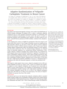 Adaptive Randomization of Veliparib– Carboplatin Treatment in Breast Cancer Original Article
