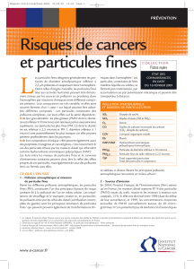 L Risques de cancers et particules fines PRÉVENTION