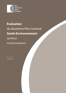 Évaluation Santé-Environnement du deuxième Plan national