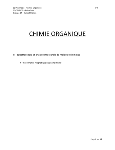 CHIMIE ORGANIQUE  III - Spectroscopie et analyse structurale de molécule chimique