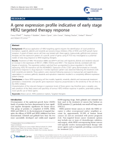 A gene expression profile indicative of early stage Open Access