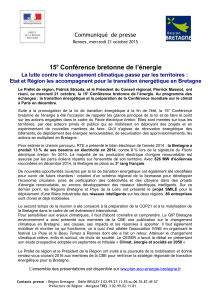 15 Conférence bretonne de l’énergie Communiqué  de presse