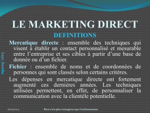 LE MARKETING DIRECT DEFINITIONS