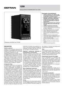 1250 Principales caracteristiques REGULATEUR DE TEMPÉRATURE  PID 1/8 DIN