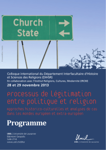 Processus de légitimation entre politique et religion Programme