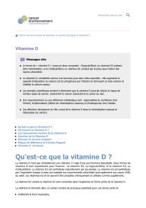 Vitamine D Messages clés