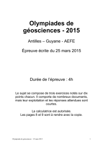 Olympiades de géosciences - 2015 Antilles – Guyane - AEFE
