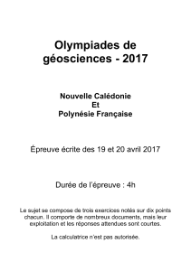 Olympiades de géosciences - 2017