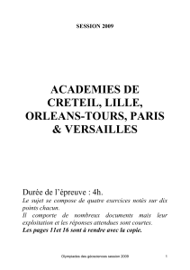 ACADEMIES DE CRETEIL, LILLE, ORLEANS-TOURS, PARIS