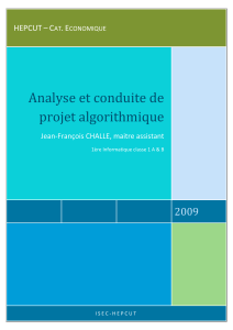 Analyse et conduite de projet algorithmique 2009 HEPCUT