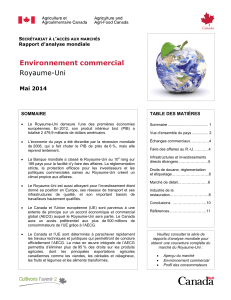 Environnement commercial Royaume-Uni  Mai 2014