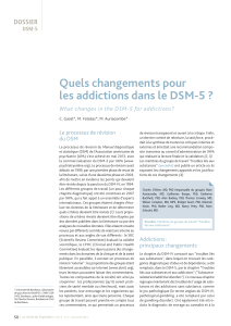 Quels changements pour les addictions dans le DSM-5 ? DOSSIER
