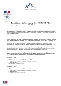 Exploitation des résultats des enquêtes DGESCO/DEPP n°3 et 12 2012-2013