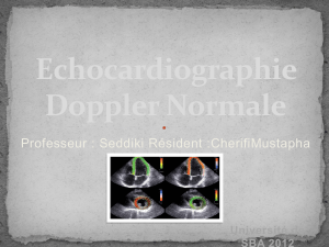 Echocardiographie Doppler Normale Professeur : Seddiki Résident :CherifiMustapha Université de