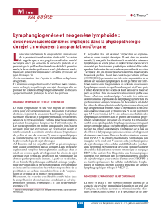 au point M Lymphangiogenèse et néogenèse lymphoïde :