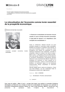 La relocalisation de l’économie comme levier essentiel de la prospérité économique