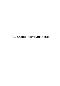 GLOSSAIRE TERMINOLOGIQUE 138