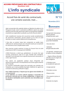 L’info syndicale N°13 S Accord frais de santé des contractuels,