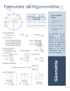 Formulaire de trigonométrie  Lycée « Echebbi » M