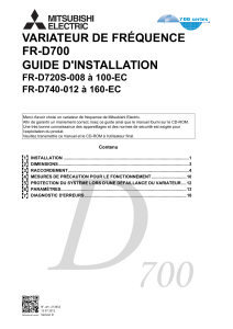 VARIATEUR DE FRÉQUENCE FR-D700 GUIDE D'INSTALLATION FR-D720S-008 à 100-EC