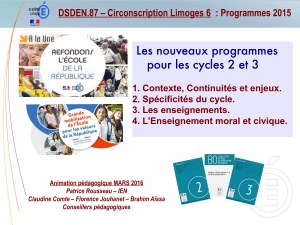 Les nouveaux programmes pour les cycles 2 et 3