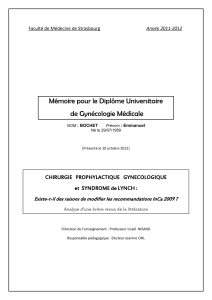Mémoire pour le Diplôme Universitaire de Gynécologie Médicale