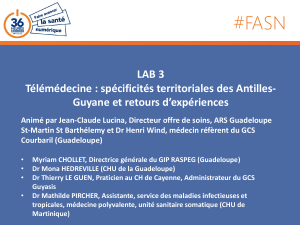 #FASN LAB 3 Télémédecine : spécificités territoriales des Antilles- Guyane et retours d’expériences
