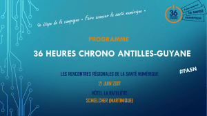 36 HEURES CHRONO ANTILLES-GUYANE PROGRAMME LES RENCONTRES RÉGIONALES DE LA SANTÉ NUMÉRIQUE