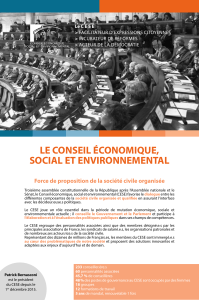 LE CONSEIL ÉCONOMIQUE, SOCIAL ET ENVIRONNEMENTAL Le C E S E