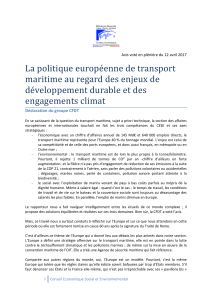 La politique européenne de transport maritime au regard des enjeux de