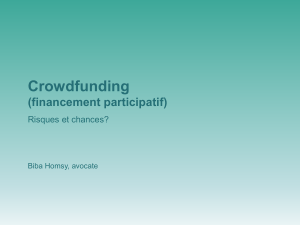 Crowdfunding (financement participatif) Risques et chances ?