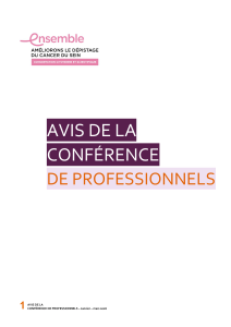 AVIS DE LA CONFÉRENCE DE PROFESSIONNELS