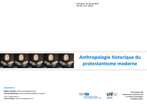 Anthropologie historique du protestantisme moderne  Colloque de Neuchâtel