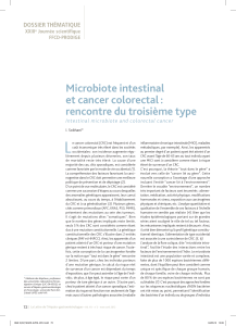 L Microbiote intestinal et cancer colorectal : rencontre du troisième type