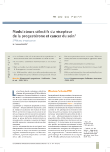 Modulateurs sélectifs du récepteur de la progestérone et cancer du sein 1