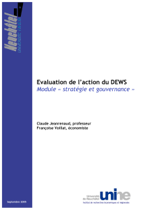 Evaluation de l’action du DEWS Module « stratégie et gouvernance »