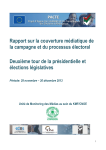 Rapport sur la couverture médiatique de