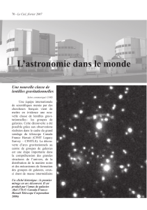 L’astronomie dans le monde Une nouvelle classe de lentilles gravitationnelles